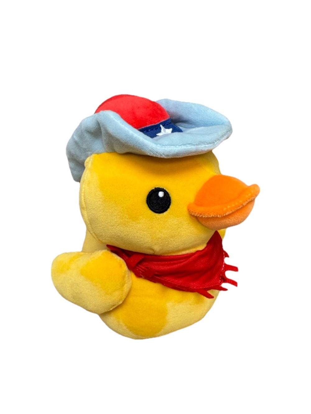Yellow Plush Duck with Cowboy Hat and Red Bandana 7”